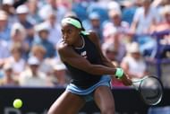Coco Gauff in action at the Rothesay International